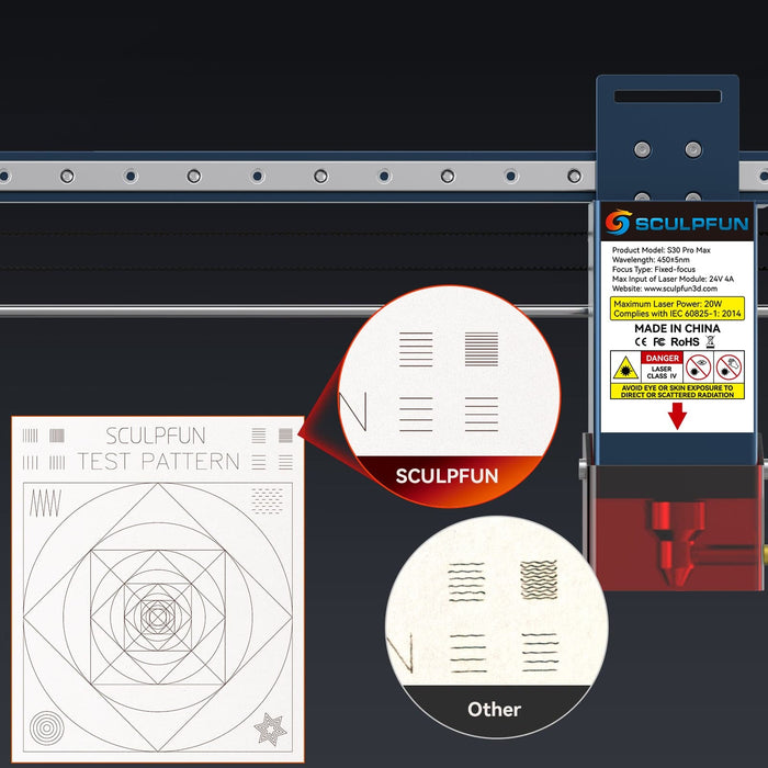 SCULPFUN S30 Pro Max: 20W Laser Engraving and Cutting Machine