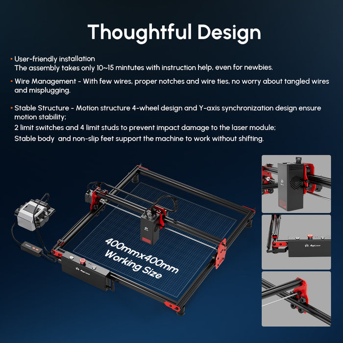 AlgoLaser DIY KIT 20W Diode Laser Engraver - Customizable Maker Tool