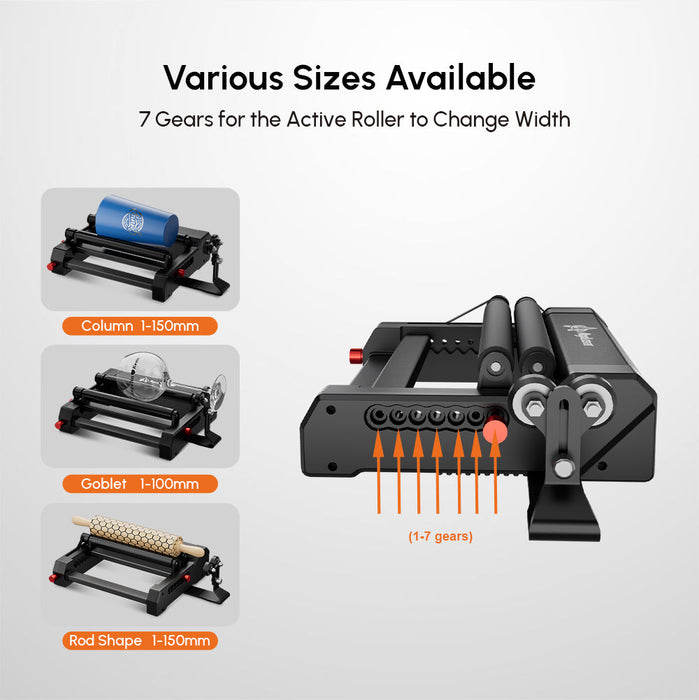 AlgoLaser Rotary Roller RR2 - 360° Cylindrical Engraving Attachment