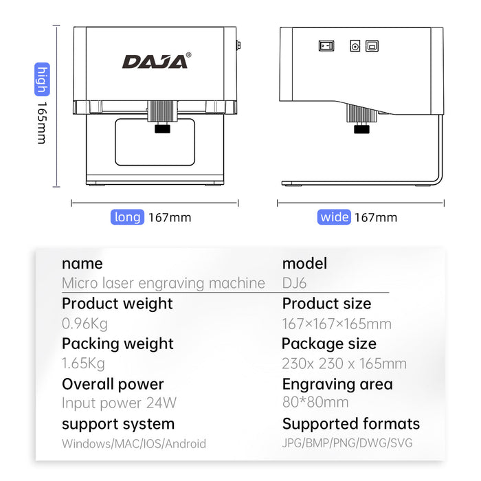 MR.CARVE DJ6 Portable Laser Engraver Machine