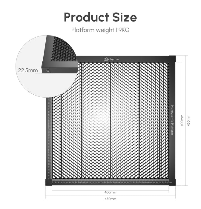 AlgoLaser Honeycomb Platform - 400x400mm Precision Work Surface