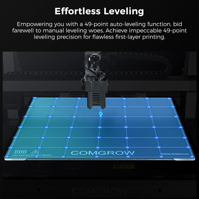 Comgrow T500 Large 3d Printer 7" Klipper Direct Drive Xyz Linear Rails 500*500*500mm