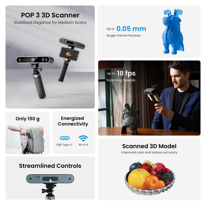 Revopoint POP 3: The Handheld 3D Scanner with Color Scans - Revopoint