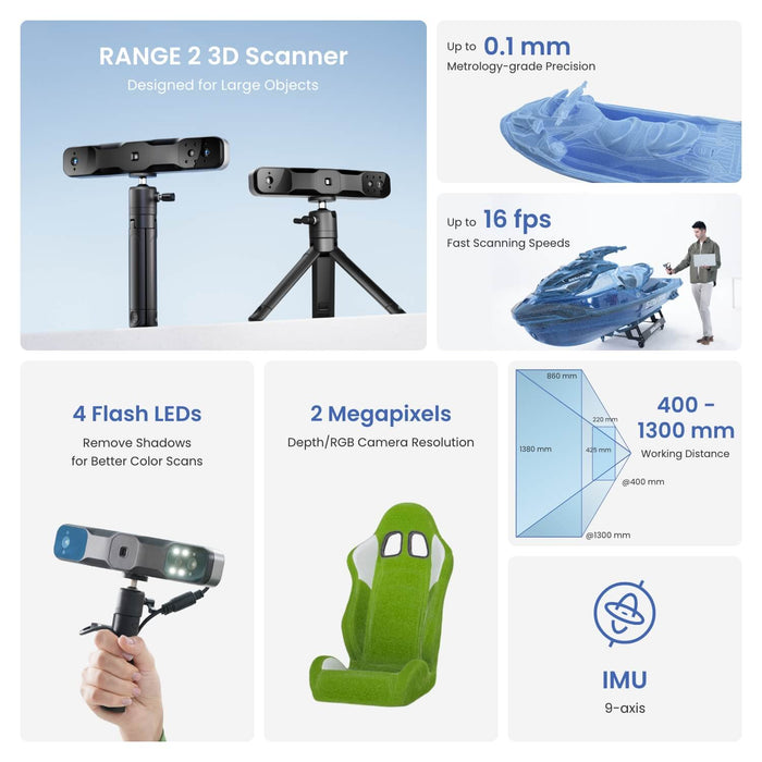 Revopoint RANGE 2 3D Scanner: Fast and Powerful Large Object 3D Scanning