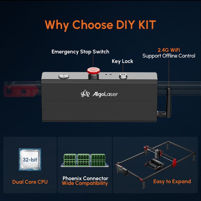 AlgoLaser DIY KIT 20W Diode Laser Engraver - Customizable Maker Tool